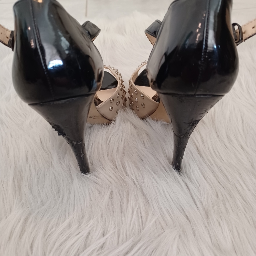 Rock & Republic Black & Tan Stud High Heel Shoes Size 9.5 - Picture 6 of 10